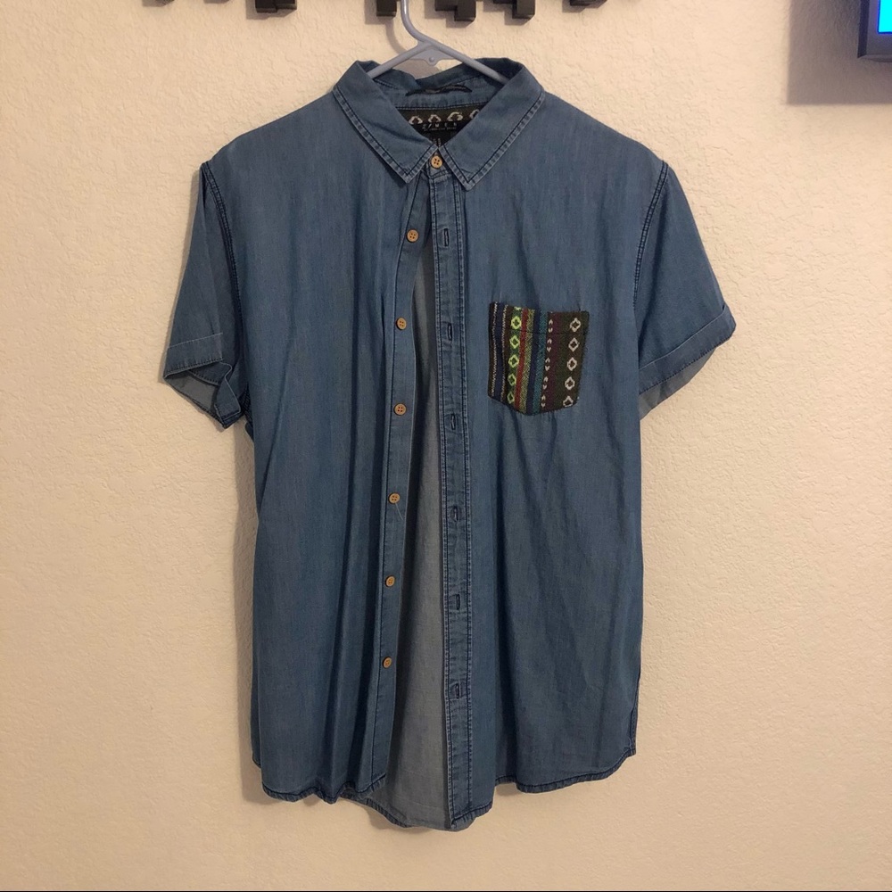 Denim Shirt with Vintage Style Pocket